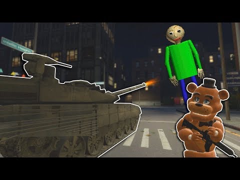 GIANT BALDI'S BASICS CITY TANK BATTLE! - Garry's Mod Multiplayer Gameplay - FNAF Gmod Survival