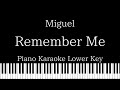 【Piano Karaoke Instrumental】Remember Me / Miguel【Lower Key】