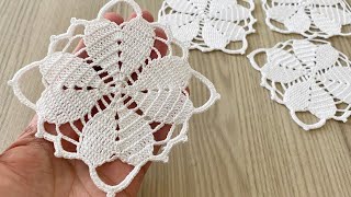 🤍⭐️How to Make the Most Beautiful and Trendy Crochet Heart Square Motif Pattern Tutorial