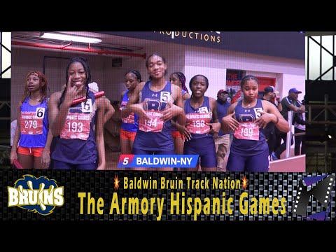 1st Place (1:42.42) Baldwin High School Girls 4x200m @ The Armory Hispanic Games