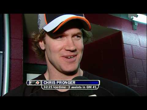 Chris Pronger interview plus stealing pucks