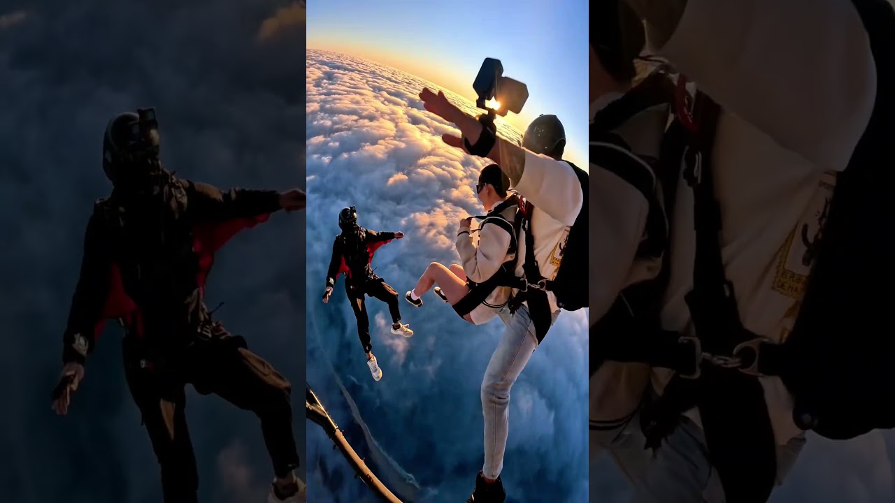 Skydiving || Skydiving Under Golden Light #youtube #youtubeshorts #skydiving #hittvfun #adventure