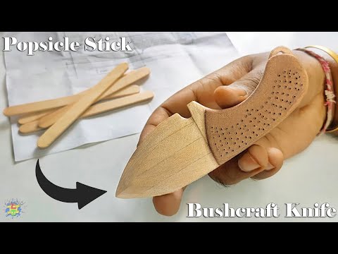 Popsicle Stick Knife Making | DIY Wooden Bushcraft Knife | Icecream Stick Knife | Most Useless Knife