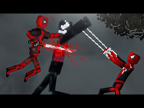 Spider-Man and Deadpool vs Venom Full Fight in People Playground