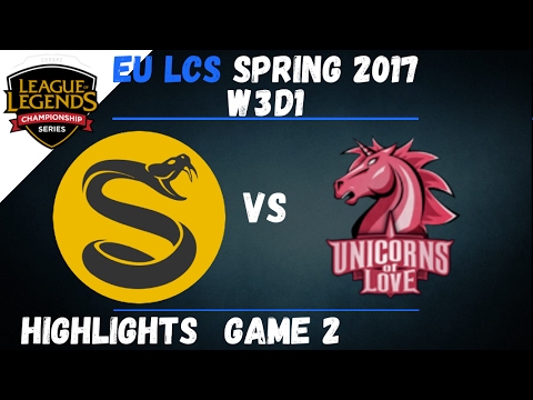 SPY vs UOL Highlights Game 2 EU LCS 2017 Spring W3D1 Splyce vs Unicorns Of Love