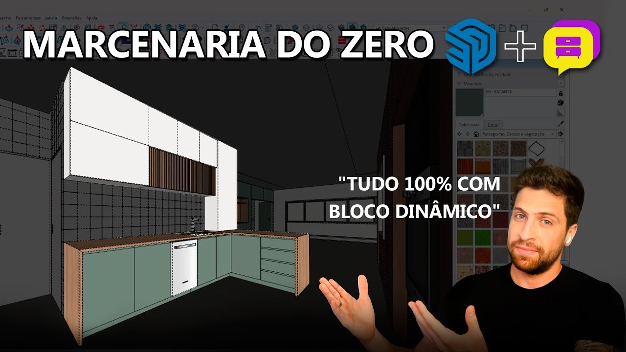 Projeto de Marcenaria do ZERO com SketchUp + Hellomob (Marcenaria como blocos dinâmicos)