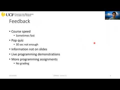 CAP5415 Lecture 11 [Administrative] - Fall 2020