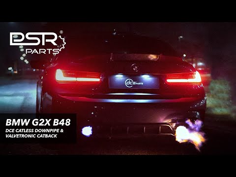BMW G20 330i 330e || B48 DCE Parts Catless Downpipe & Valvetronic Catback || FLAMES || Exhaust Sound