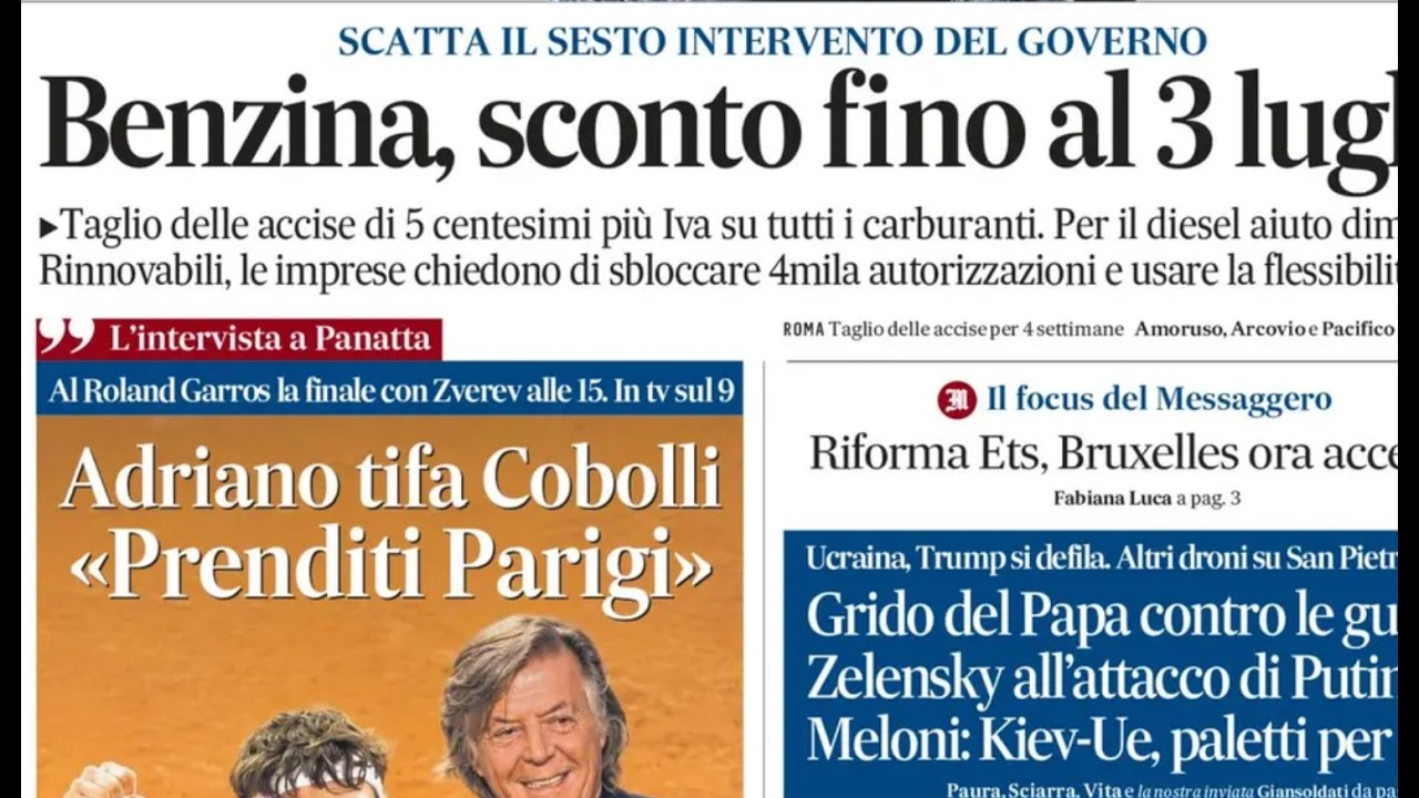 RASSEGNA STAMPA 7 GIUGNO 2026. QUOTIDIANI NAZIONALI ITALIANI  PRIME PAGINE DEI GIORNALI DI OGGI.