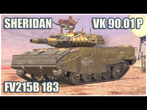 Sheridan, VK 90.01 (P) & FV215b (183) • WoT Blitz Gameplay