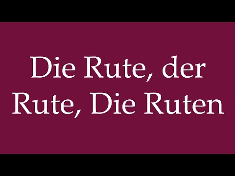 How to Pronounce ''Die Rute, der Rute, Die Ruten'' (The Rod, The Rod, The Rods) in German