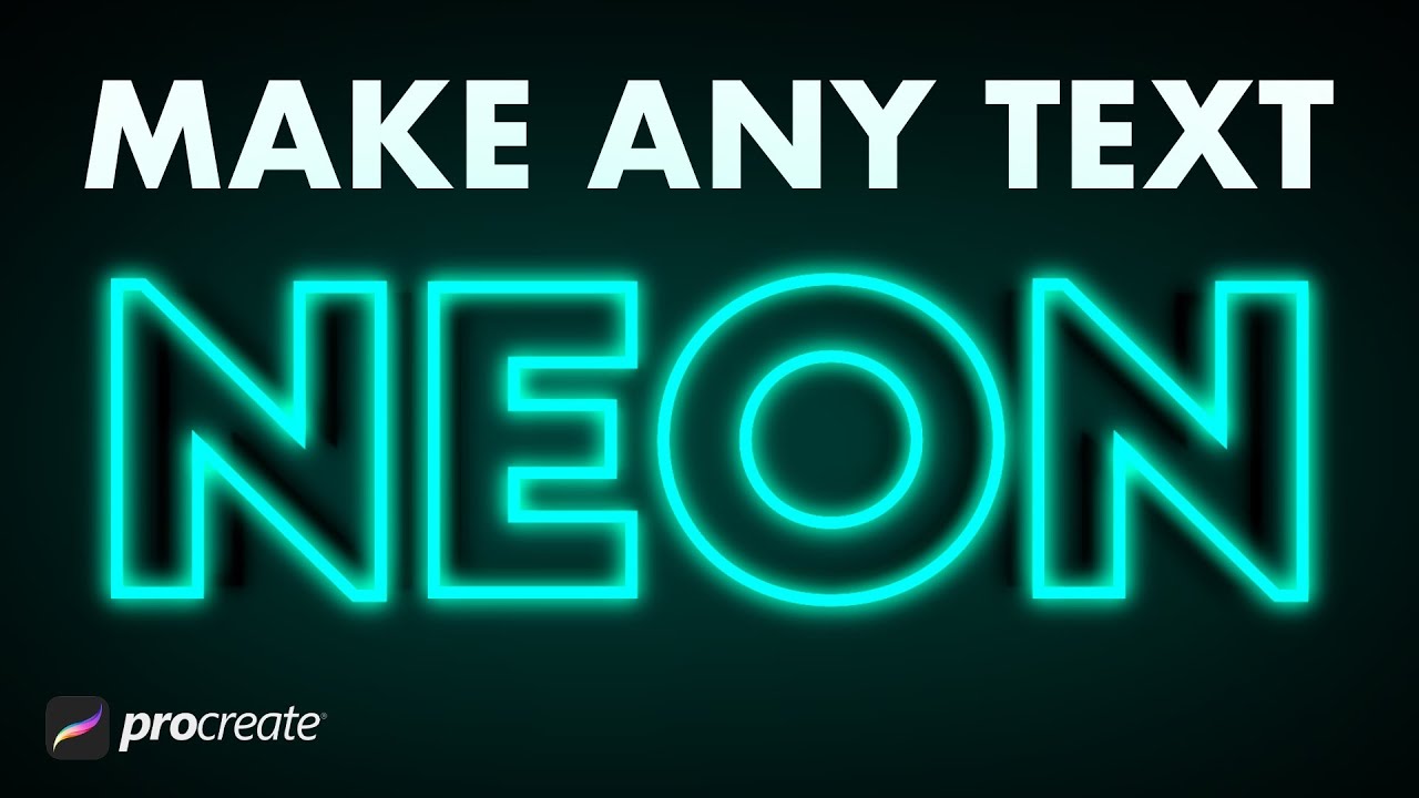 Neon Text Effect - SUPER EASY Procreate tutorial