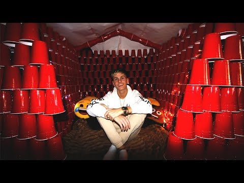 I Spent The Night ALONE in A RED CUP FORT & This is What Happened... (Cup Fort Challenge)