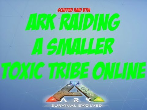 Ark Offical PvP Ps4 Raiding A Small Toxic Tribe| Raiding Single Bear Cave Online!