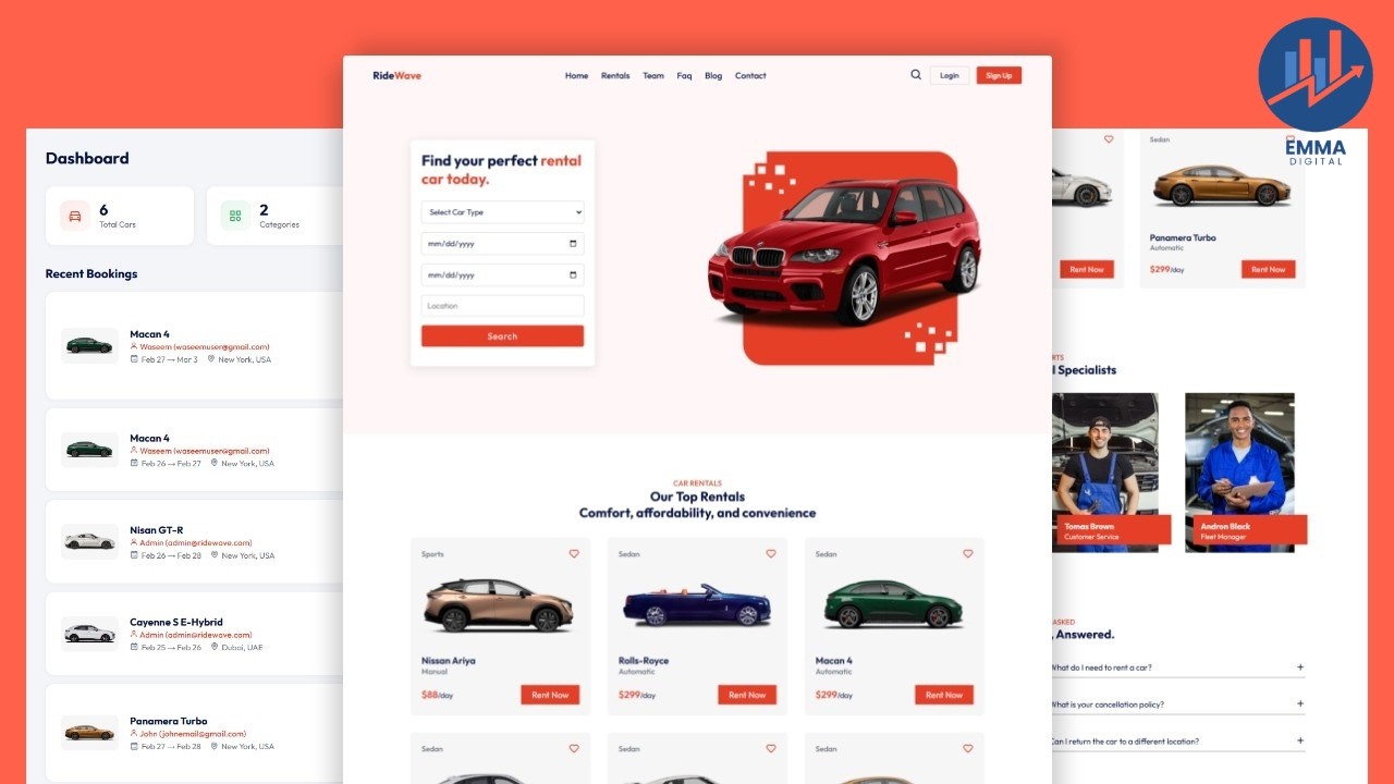 Full-Stack Car Rental Website Using HTML, CSS, JavaScript, Node.js & SQLite