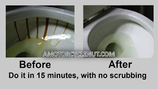 Toilet bowl iron stain removal. Do it in 15 minutes, no scrubbing!