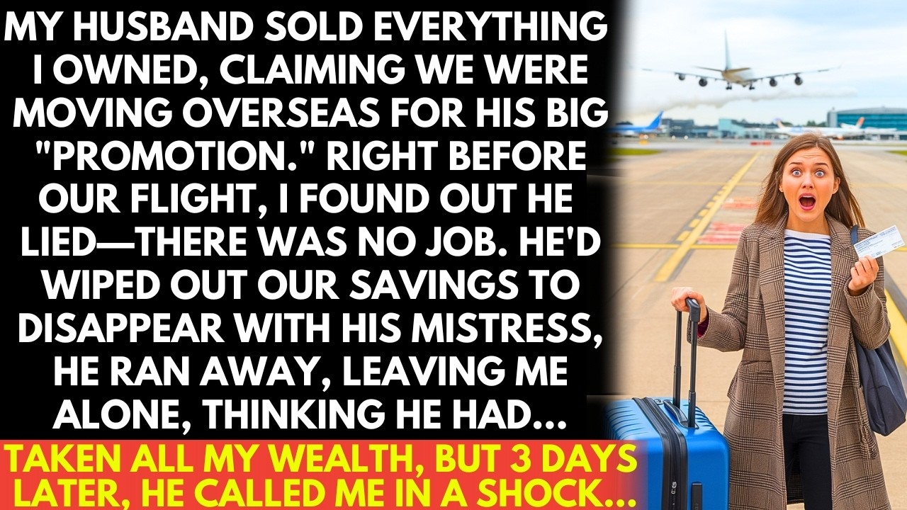 My husband sold all my stuff for a fake job overseas, then ran off with his mistress and my savings!