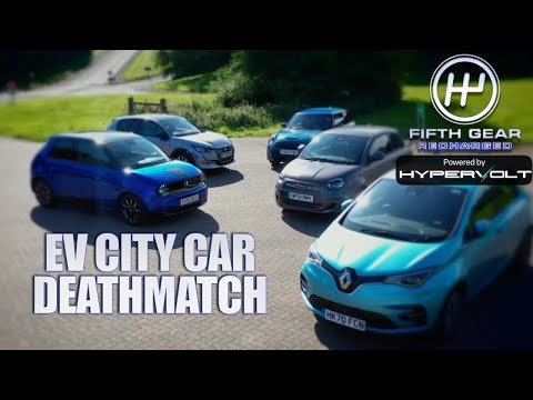 EV City Car Deathmatch - Mini E v Peugeot e208 v Renault Zoe v Honda E v Fiat 500 | Fifth Gear