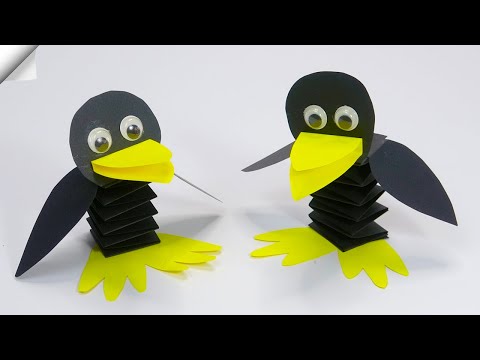 Moving paper crow Origami paper toy antistress