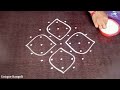 Rangoli with 7-3 straight dots | Easy Sikku kolam with 7 dots | Melikala muggu by Unique Rangoli