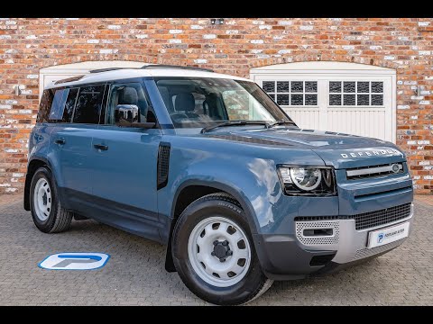2020/70 LAND ROVER DEFENDER P300 FOR SALE IN TASMAN BLUE METALLIC WITH BLACK CLOTH INTERIOR