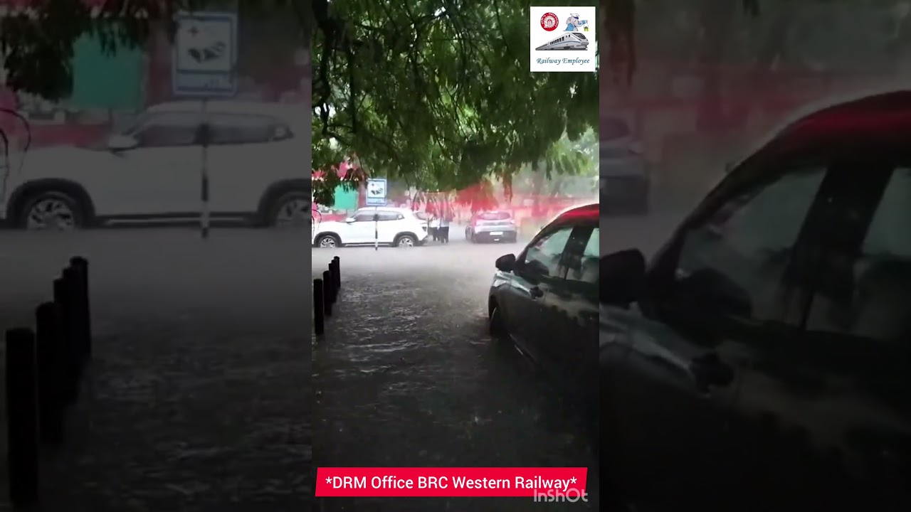 *DRM Office BRC Western Railway* after Heavy Rain  #railway #rain #heavyrain #westernrailways #drmwr