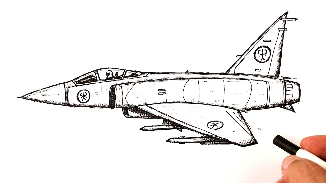 How to draw a Fighter Jet step by step