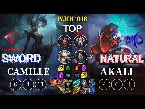 GRF Sword Camille vs DMO Natural Akali Top - KR Patch 10.16