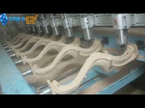 3D CNC Router for Woodworking with Rotary Table and 8 Heads