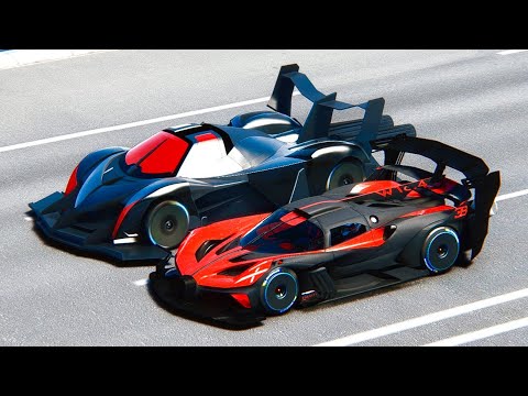Bugatti Bolide vs Devel Sixteen GTR-S at 20 KM Drag Race