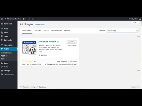 Navionics WebAPIv2 WordPress Plugin