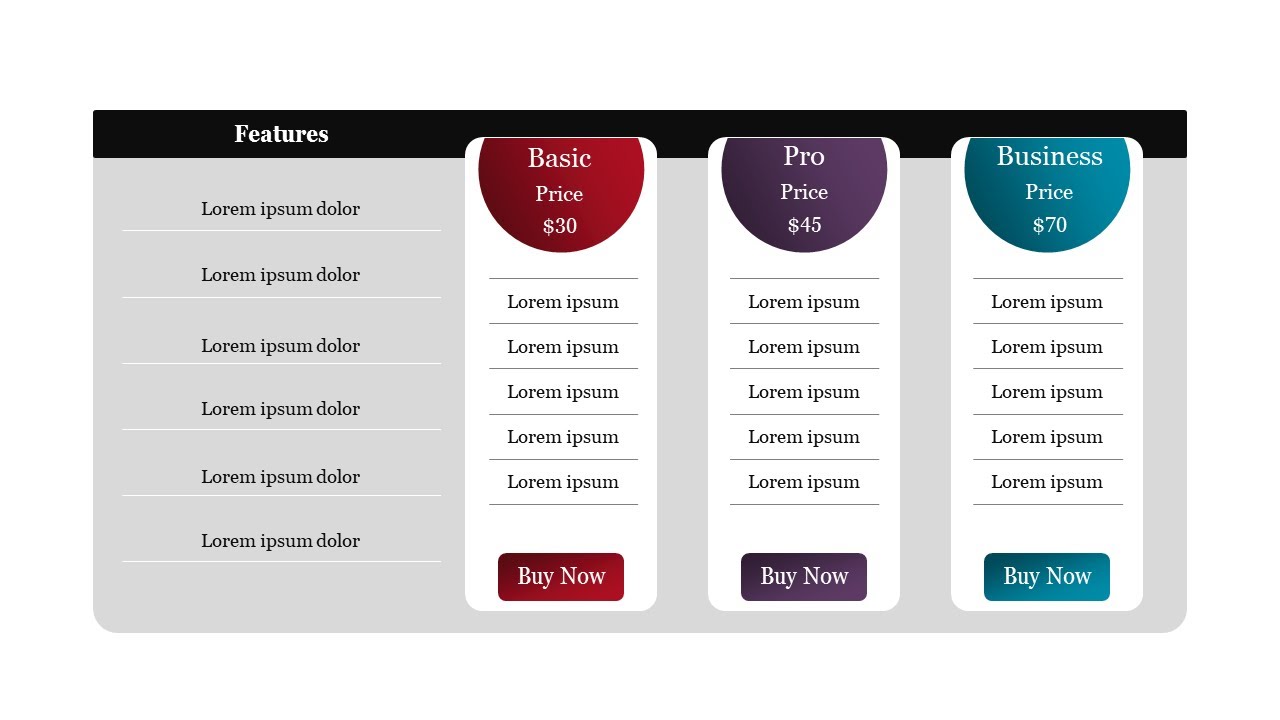 How To Create Pricing Table In PowerPoint