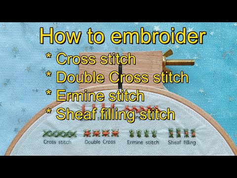 Hand Embroidery Tutorial for Beginners | How to Do Cross, Double Cross, Ermine,Sheaf Filling Stitch