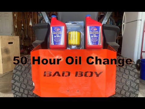 Bad Boy Mowers Maverick 50 Hour Maintenance Part 1 - Oil Change and Air Filter Cleaning