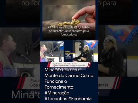 Mina de Ouro em Monte do Carmo Como Funciona o Fornecimento #Mineração #Tocantins #Economia