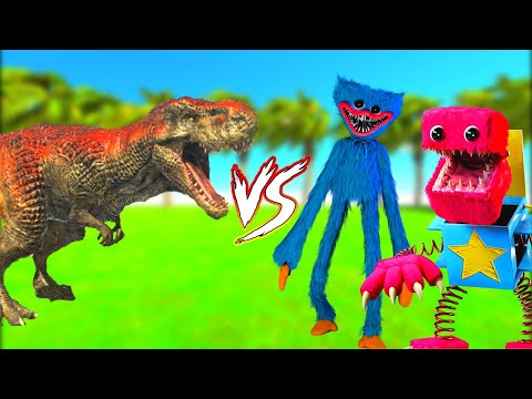 T-REX VS POPPY PLAYTIME CHARACTERS - ANIMAL REVOLT BATTLE SIMULATOR