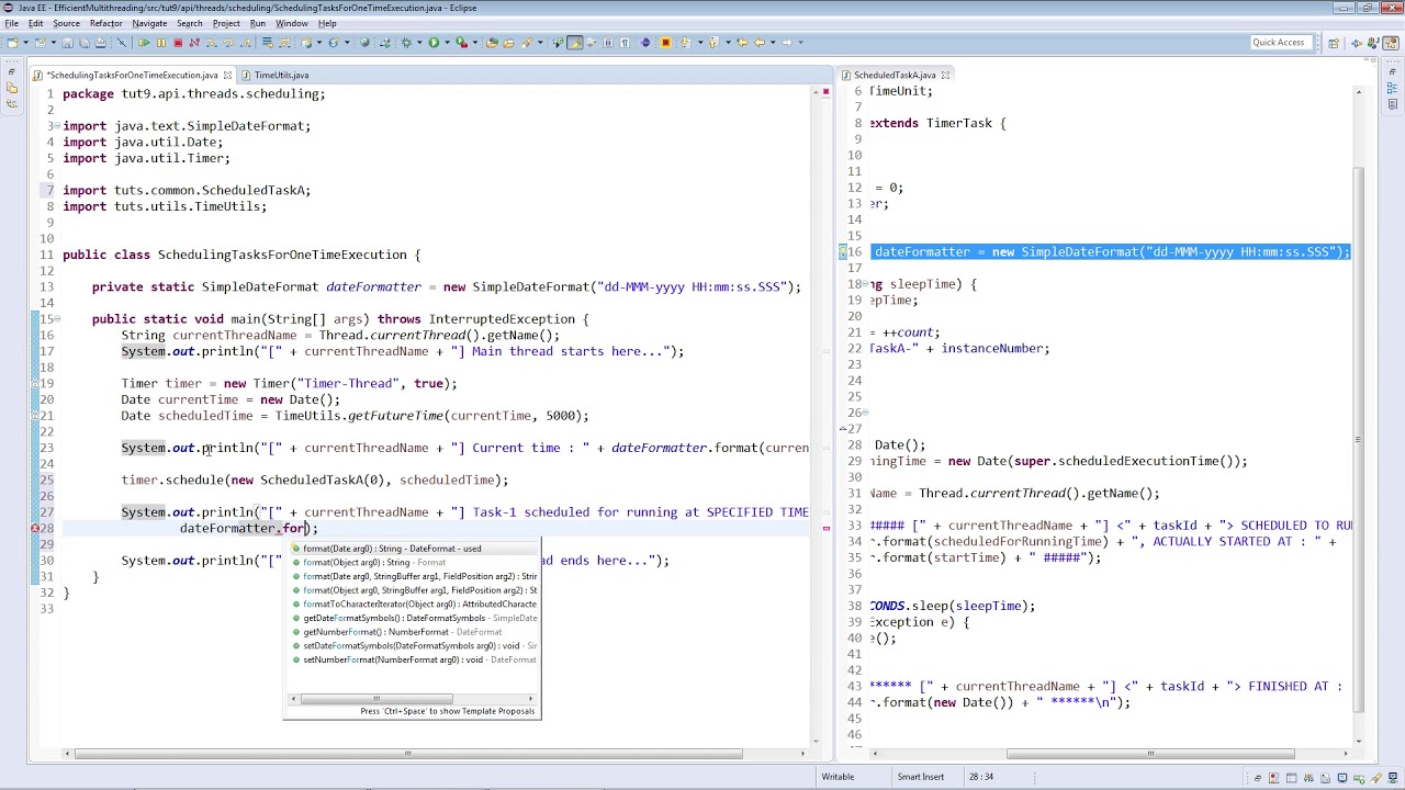 5 Scheduling Tasks For One Time Execution Using Normal Threads API PART 1 -- Executor Framework