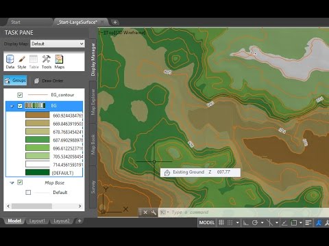 Improve Civil 3D large surface performance using the Map Display Manager