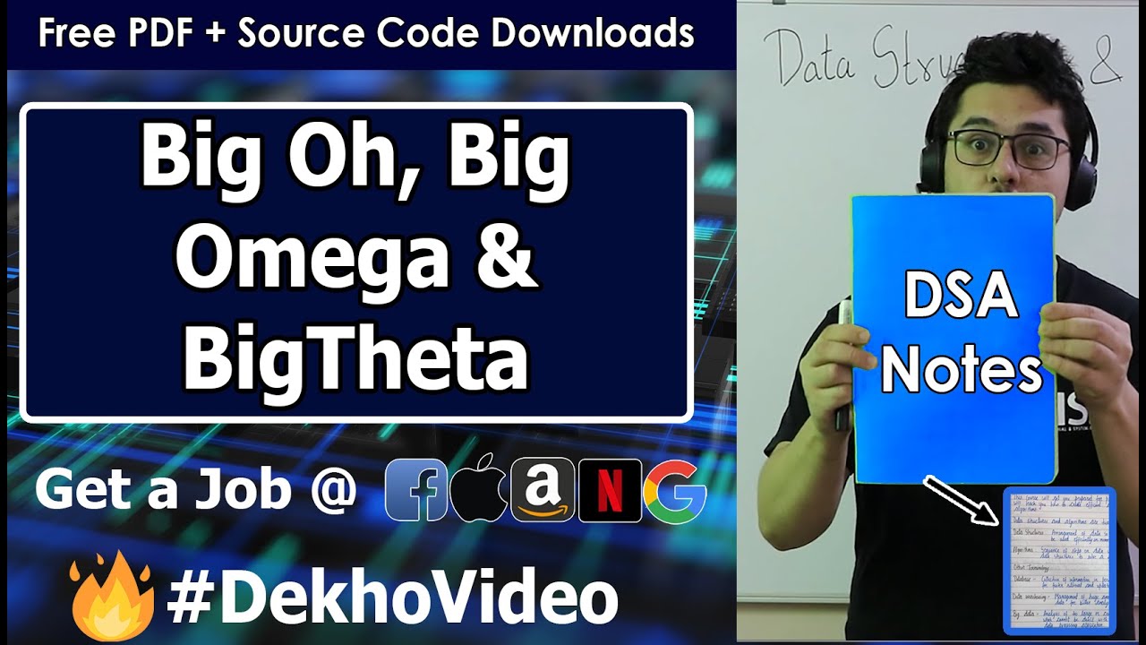 Video thumbnail for Asymptotic Notations: Big O, Big Omega and Big Theta Explained (With Notes)