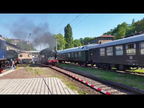 95 027 im Bw Halle / P bei Führerstandsmitfahrten