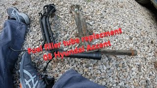 Replacing fuel filler tube on a 2005 Hyundai Accent for Evap code P0442