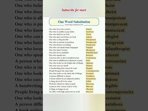 One word substitution 📗✅ #english #substitution #shorts