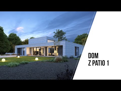 DOM Z PATIO 1 | Nowoczesny parterowy dom z płaskim dachem | Domy z Wizją