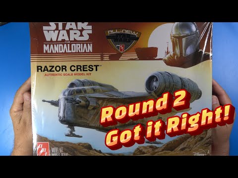 The Mandalorian Razor Crest Scale Model Kit Open Box Review From Round 2 in 4K