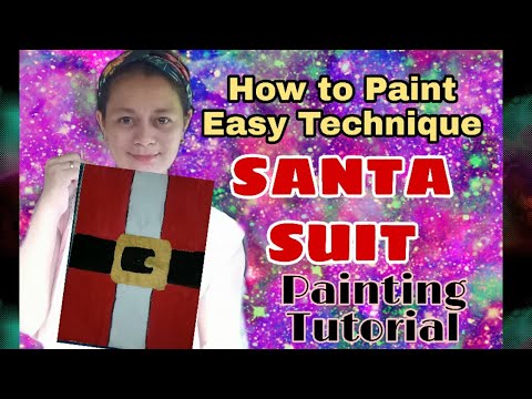 How to Paint Santa Suit/Very Easy Painting Technique/First Video for Being Monetized