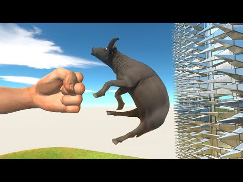 Jump Over Rotating Star Full of Spikes - Animal Revolt Battle Simulator