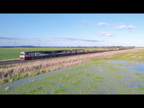 1MA9 SCT Mixed Freight Train Passes Floodwater At Gheringhap Loop (9/10/2022) - PoathTV Railways