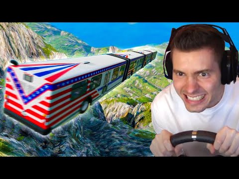 DESCI um PENHASCO SEM FREIO de ÔNIBUS ARTICULADO no BeamngDrive
