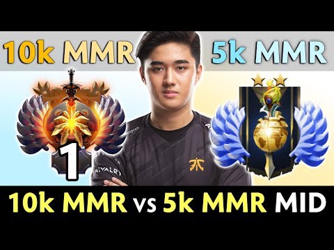 When 10,000 MMR vs 5,000 MMR on mid — Abed Invoker vs Divine QoP