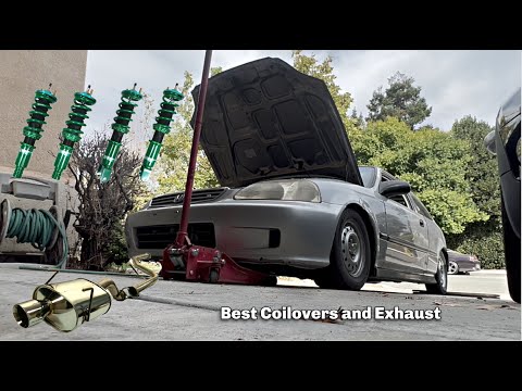 Installing Exhaust and Coilovers on my EK hatch | (Revel Medallion + Tien Flex Z)